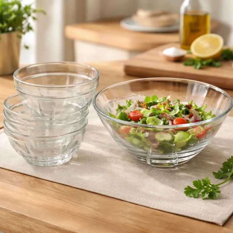 Juego Para Ensalada 7pzas De Vidrio - Red Cherry - X-7033 Juego Para Ensalada 7pzas De Vidrio - Red Cherry - X-7033