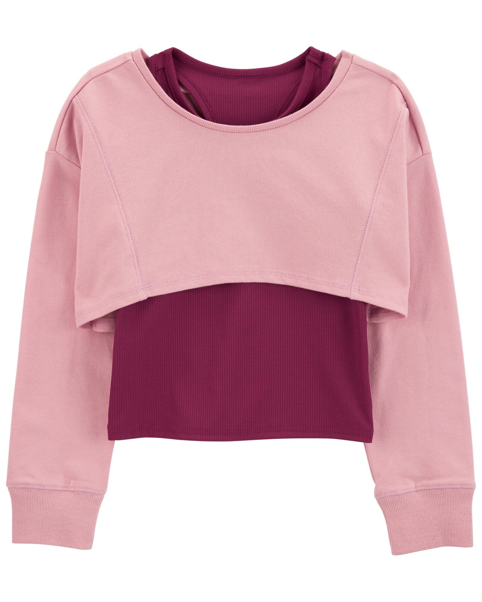 Musculosa deportiva de poliéster y buzo corto de algodón Sin color