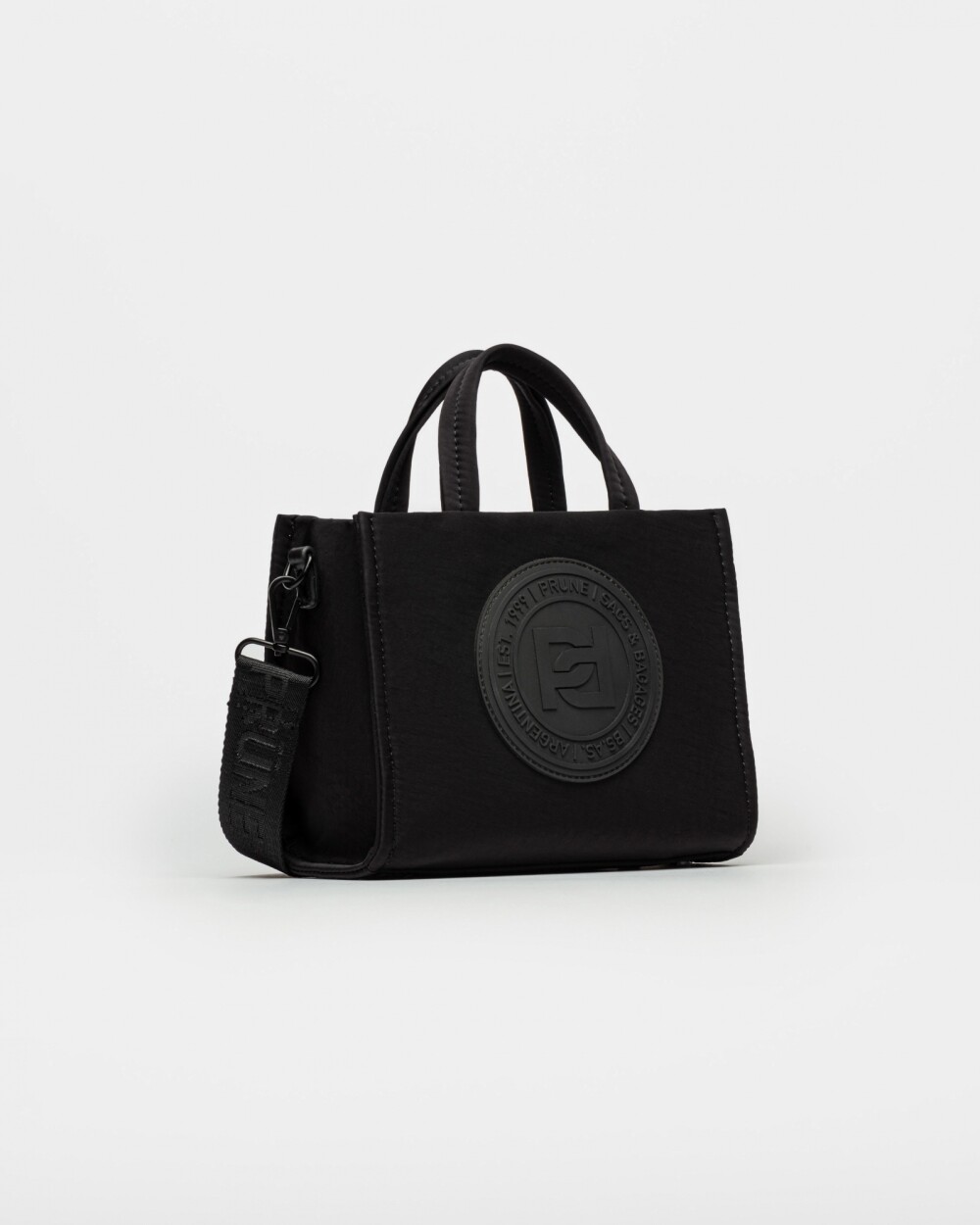 Cartera de mano Elena en nylon Negro