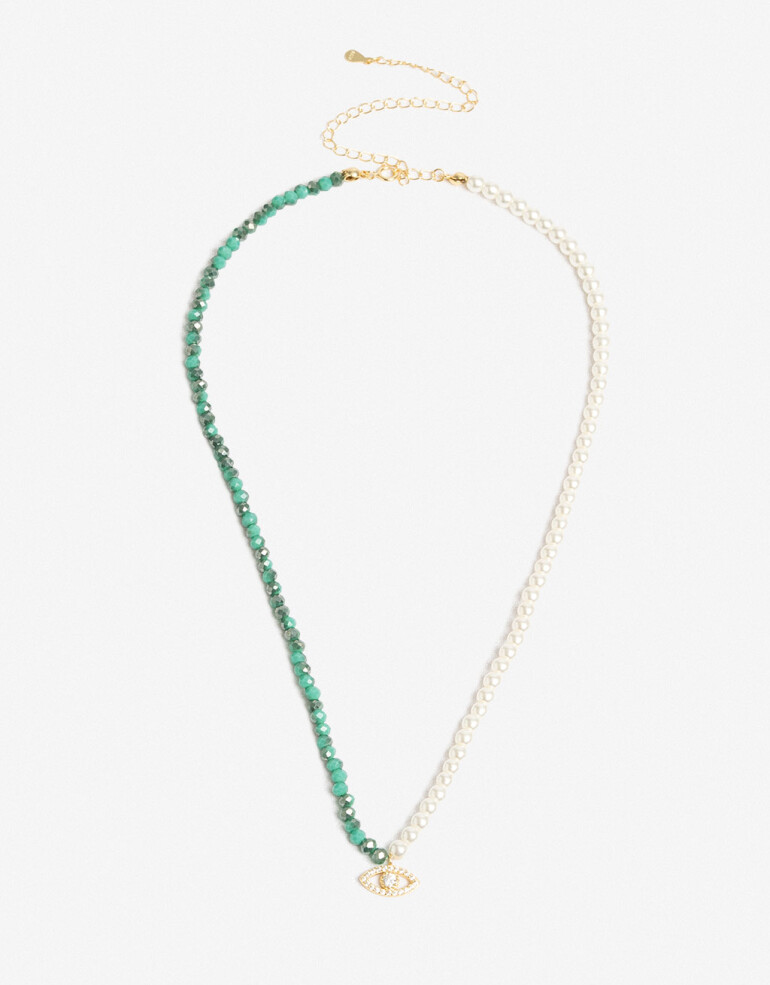 Collares Cortos Strass Collar Corto Plata 925 Perlas - Dorado