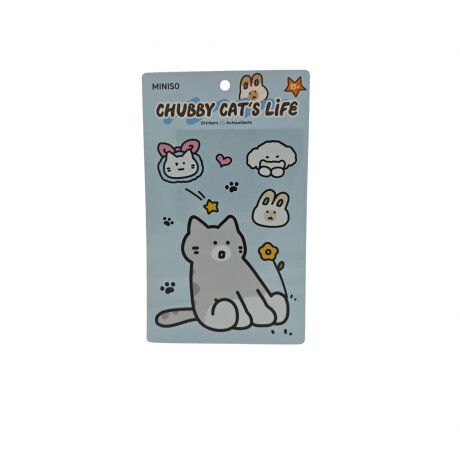 Stickers grandes gatito celeste