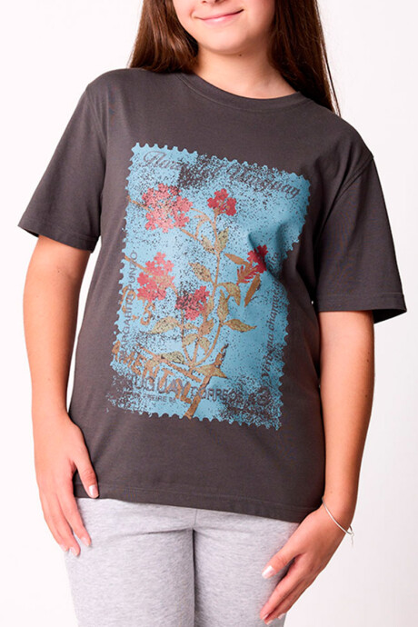 T-SHIRT FLOX TEEN DIXIE Gris Oscuro