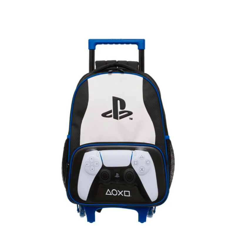 Mochila Play Station Con Carro Negro - Azul