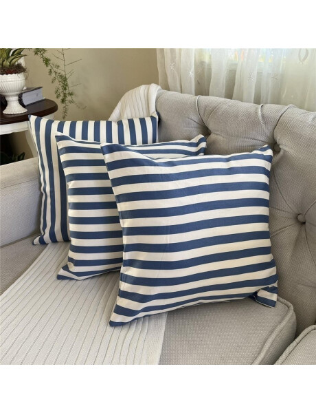 ALMOHADON ESTAMPADO 45x45CM RAYAS AZUL/BLANCO ALMOHADON ESTAMPADO 45x45CM RAYAS AZUL/BLANCO