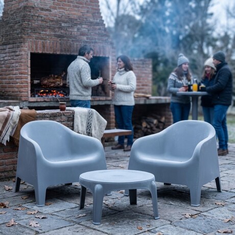 2 Sillones Skarpo + Mesa redonda Puket GRIS