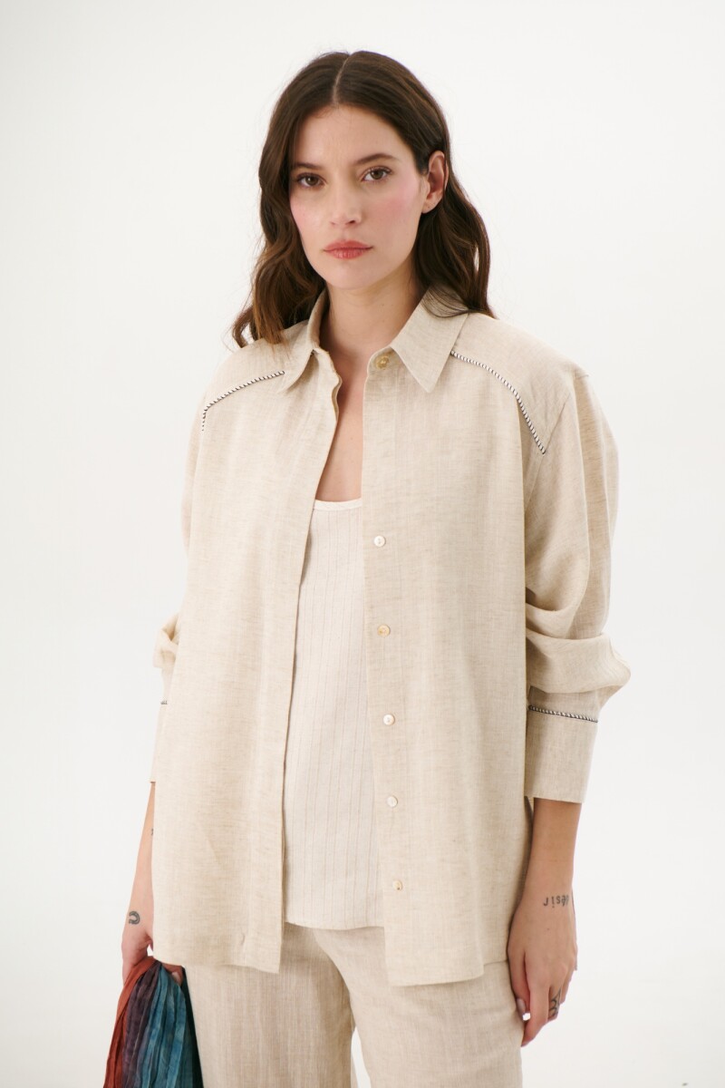 SOBRECAMISA LINO LAIA BEIGE