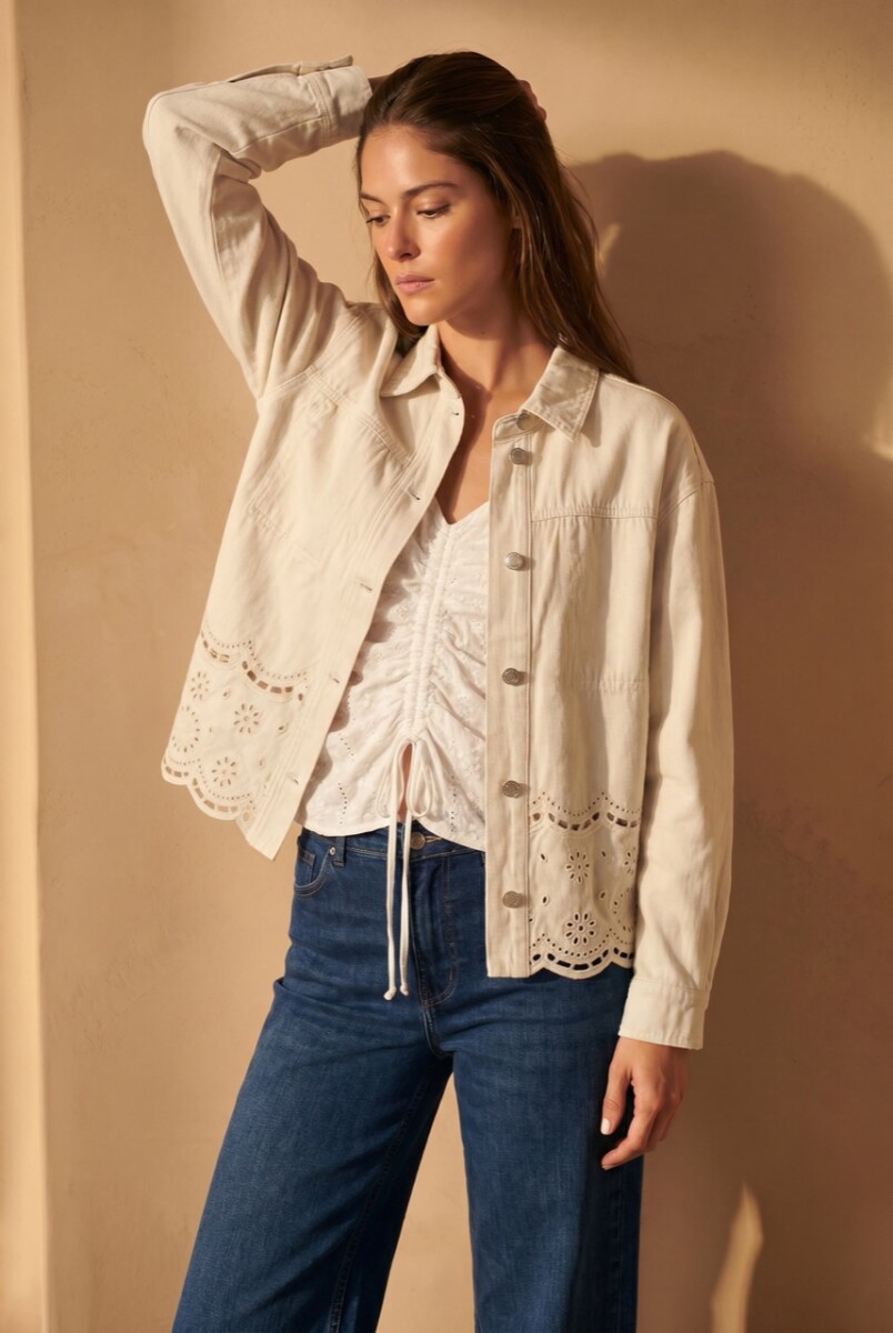 Sobrecamisa Broderie - Nácar 