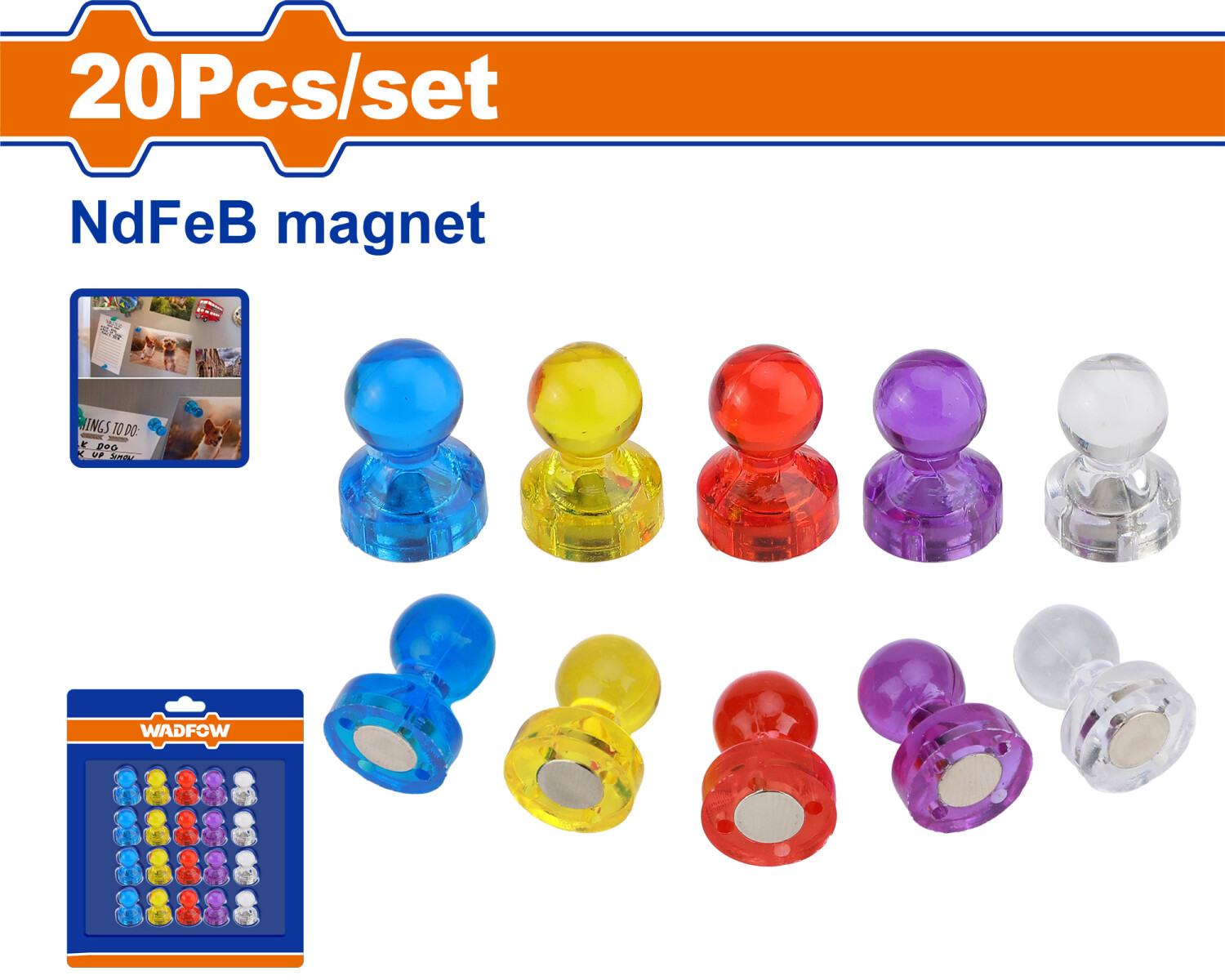SET X 20 PIN MAGNETICOS VARIOS COLORES WADFOW WZE1K21 