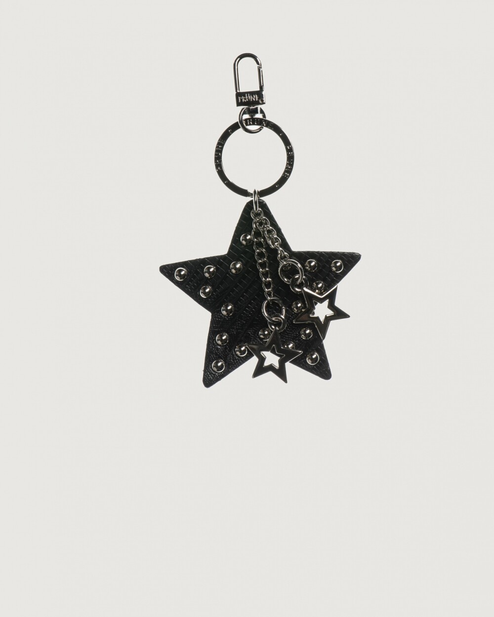 Llavero Kenia En Cuero Grabado Croco Lagarto Negro