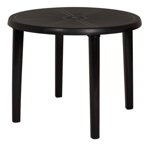 Mesa redonda desmontable de plástico para acampar, color negro Mesa Redonda Desmontable De Plástico Para Acampar, Color Negro