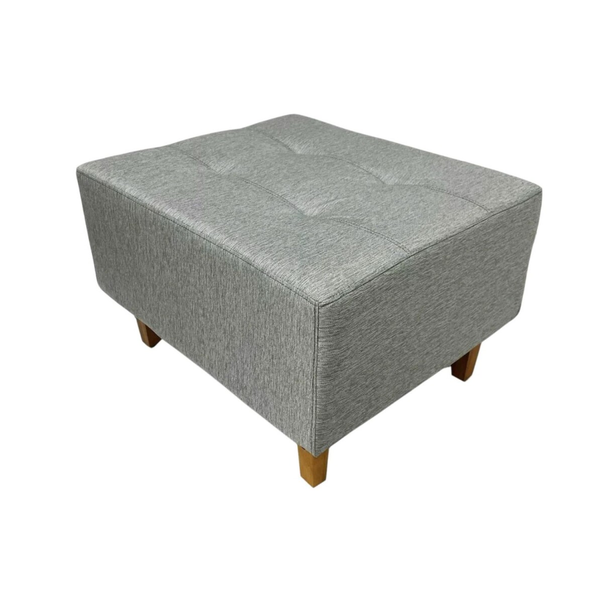 Puff de Tela con Patas de Madera 52x62x35cm - gris 