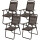 Set X4 Silla Plegable Metal Jardín Patio Exterior Marron