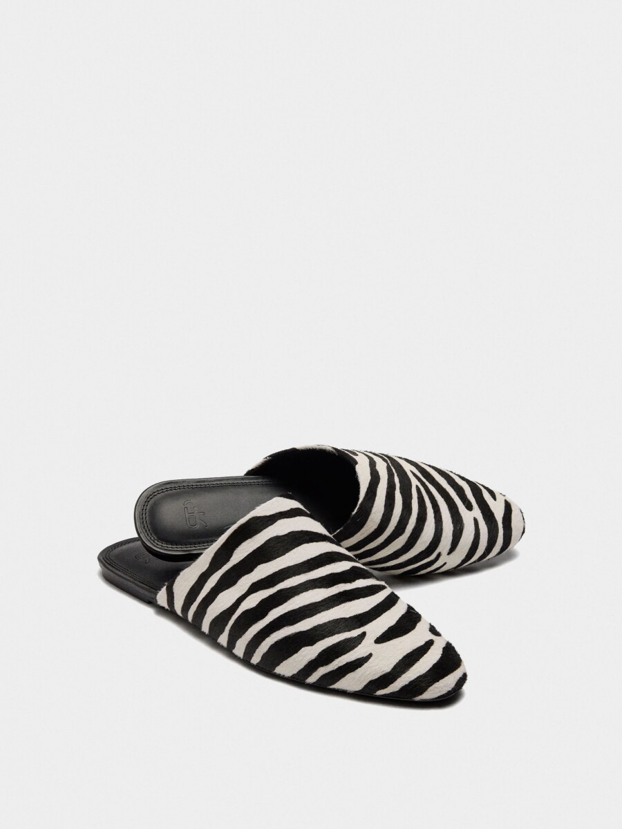 Zapatos De Piel Destalonados Estampado Animal multicolor