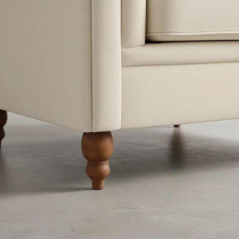 Sofa 1 cuerpo Clasico - Tapizado tela Marfil lisa Sofa 1 cuerpo Clasico - Tapizado tela Marfil lisa