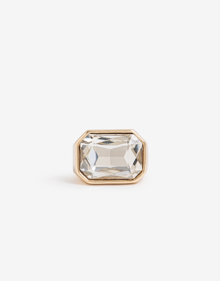 Anillos Medianos y Grandes Strass Anillos Grandes, Statement Night - Dorado