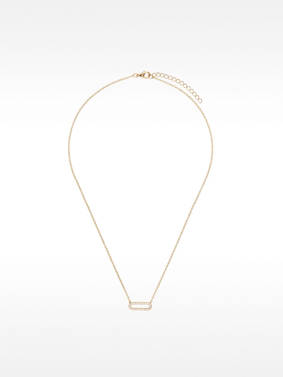 Collar Corto Con Circonitas dorado