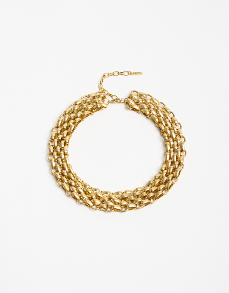 Collares Cortos Metal Collar Corto Cadena Pesada - Dorado Oro Amarillo