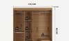 Ropero 3 Puertas Wardrobe Roble /Grafito