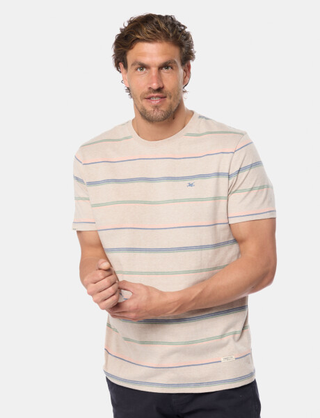 REMERA RAYADA Beige