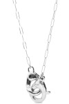 COLLAR LARGO BAÑADO EN PLATA CON MOSQUETÓN ENTRELAZADO Colgante