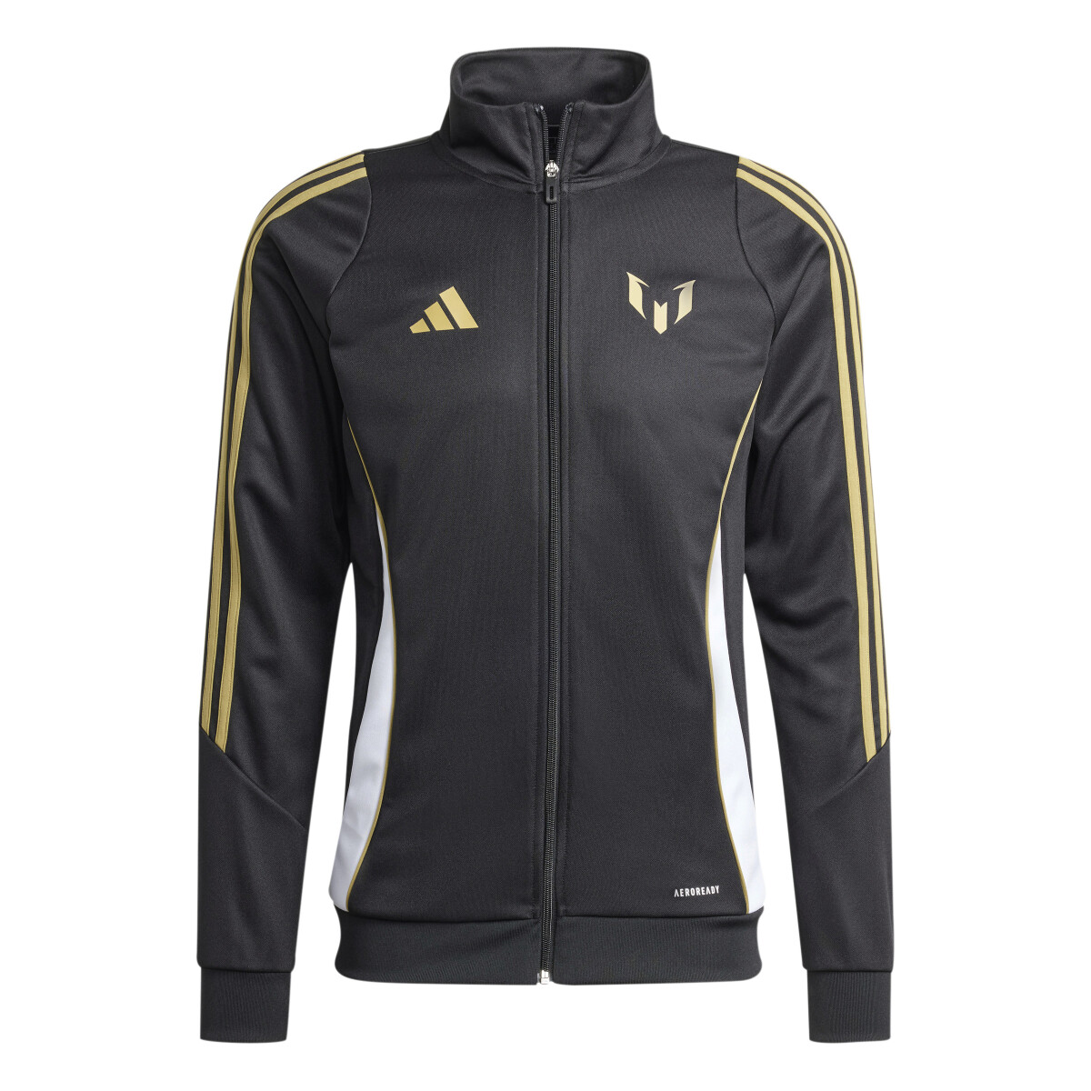 Campera de Hombre Adidas Messi Zip - Negro - Dorado 