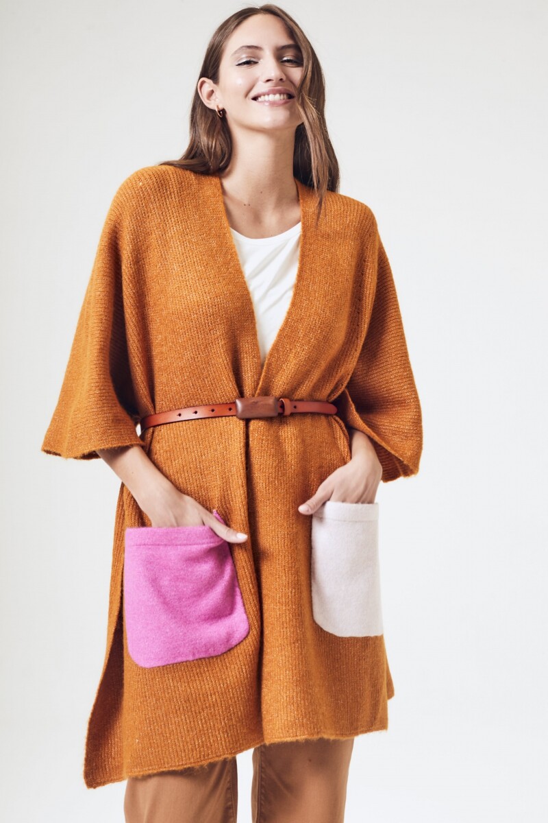 Ruana Color Block - Ocre 