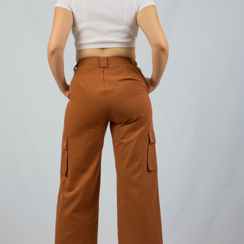 Pantalon Cargo Cropped Terracota