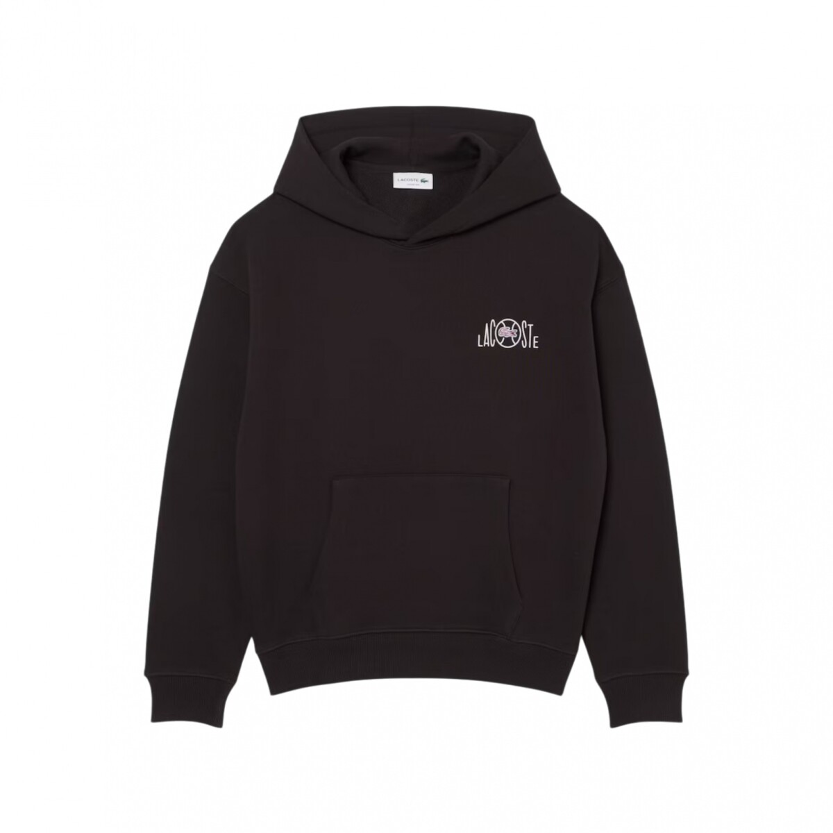 CANGURO LACOSTE MULTI PRINT FLEECE - Black 