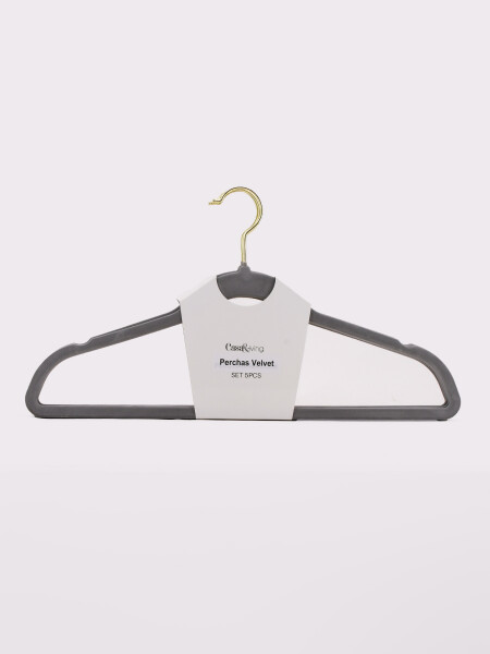 PERCHA VELVET GRIS SET X 5 PCS GRIS