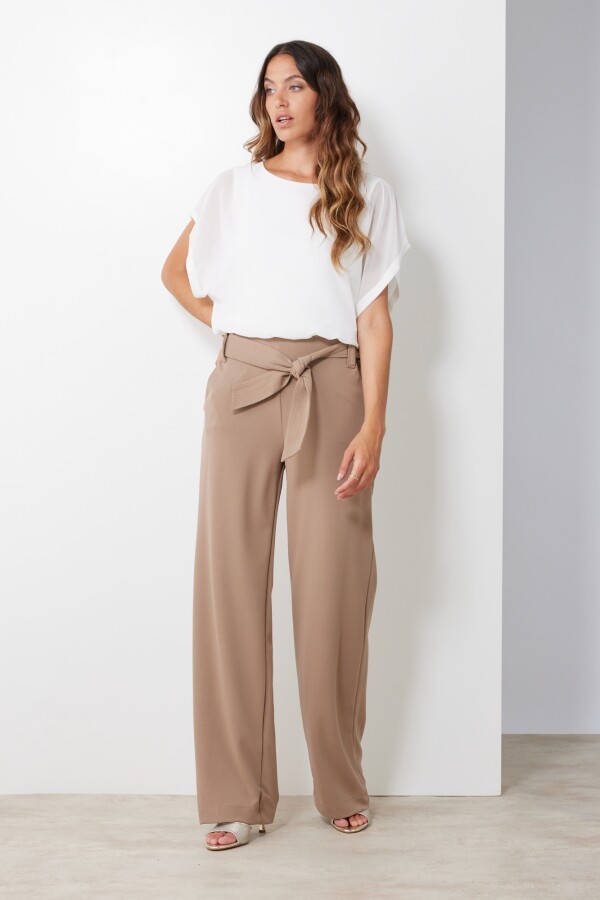 Pantalon Wide Leg Cinto TOSTADO