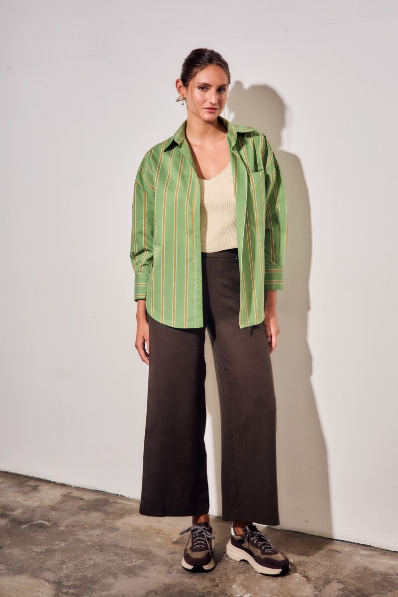Camisa Rayada Verde