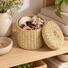 Cesto Canasto Organizador con Tapa de Fibra Natural 15 x 13 cm Cesto Canasto Organizador con Tapa de Fibra Natural 15 x 13 cm