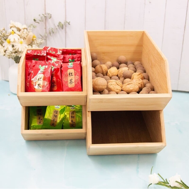 Contenedor apilable bambú Contenedor apilable bambú