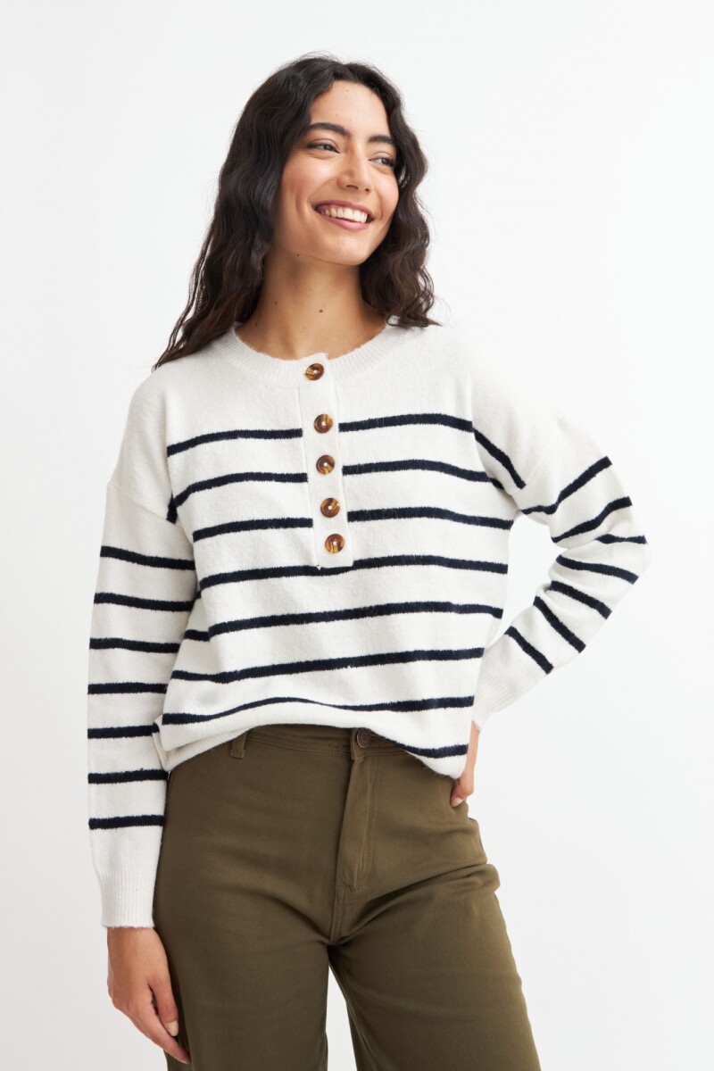 Sweater con botones BLANCO