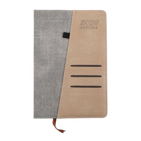Agenda 2026 de cuerina lisa con tapa dura y tarjetero Agenda 2026 de cuerina lisa con tapa dura y tarjetero