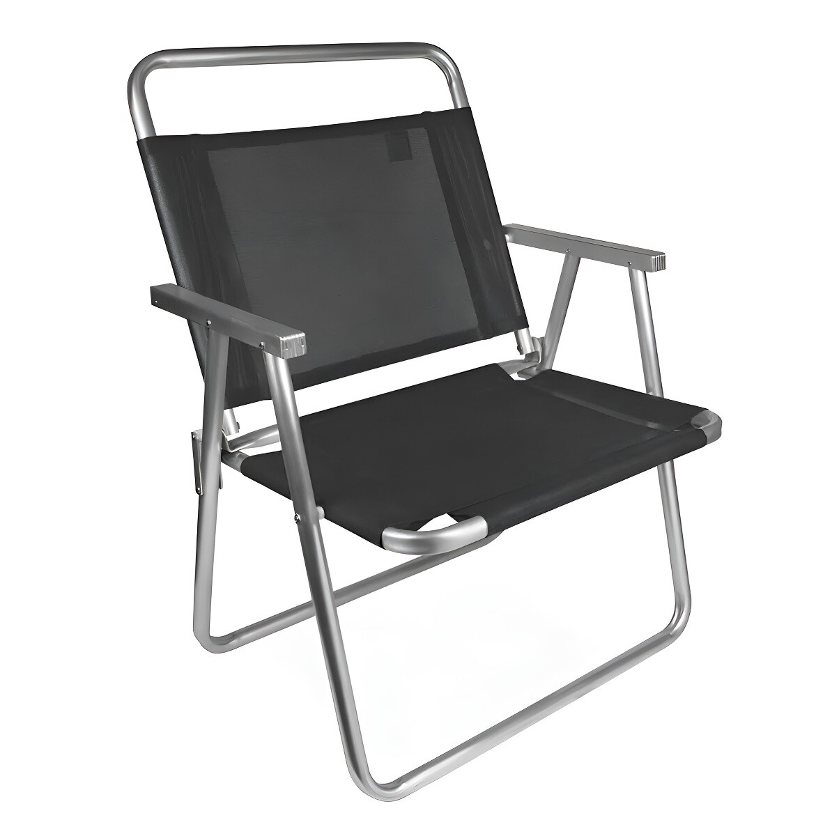 Silla Alta Aluminio Playa Extra Reforzada Hasta 140 Kg. Mor Color Negro 