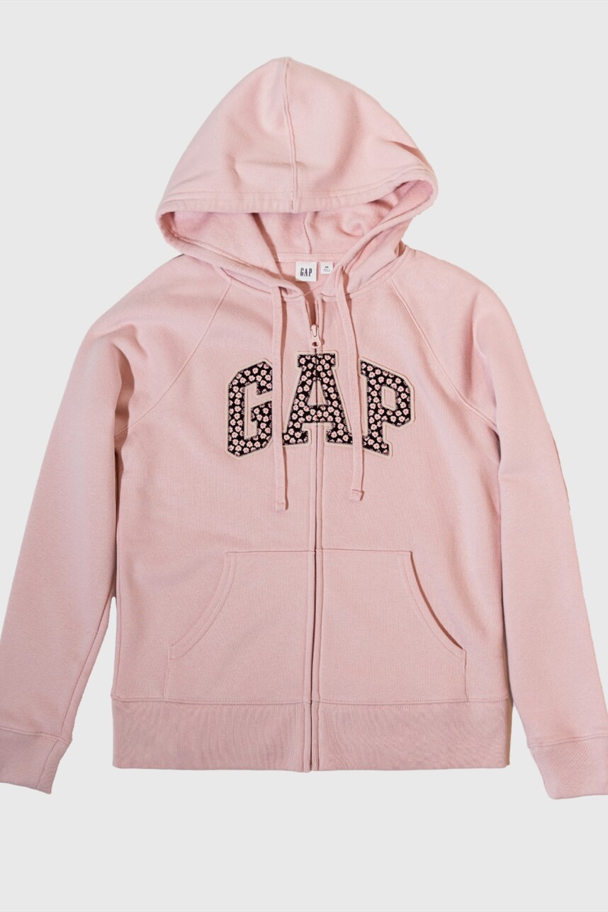 Canguro Con Cierre Con Felpa Logo Gap Mujer Rose Floral