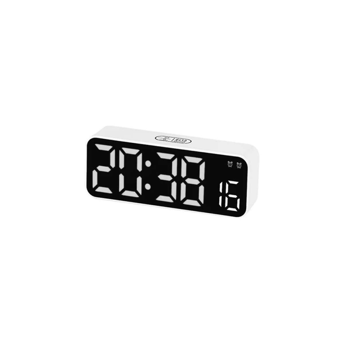 Reloj digital LED de escritorio - Blanco 