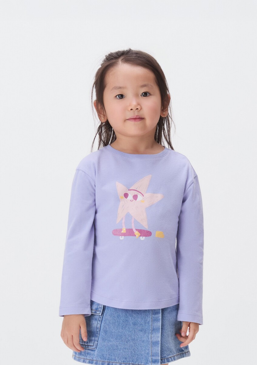 CAMISETA INFANTIL CON ESTAMPA - VIOLETA 