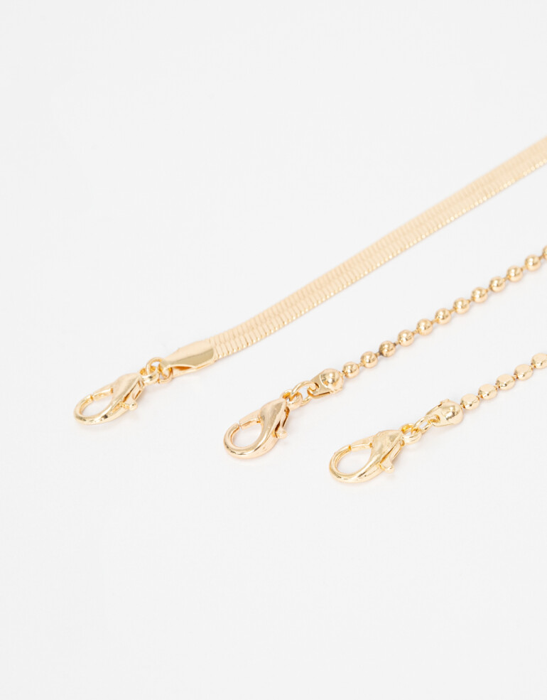 Pulseras Flexibles Sets Metal Set De Pulseras Metálicas - Dorado