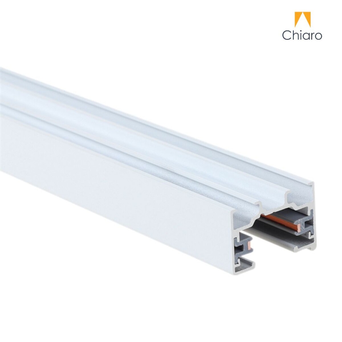 Riel electrificado de aluminio - 2 vías para spot de riel 1 mts - BLANCO 