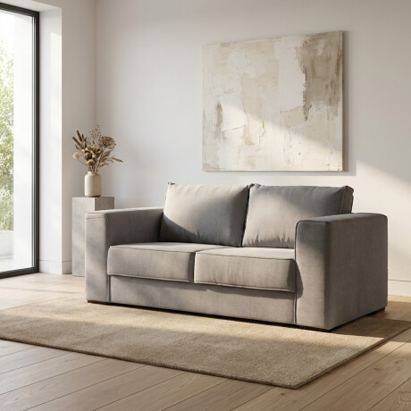 Sofá Olimpus - Microfibra - 2 cuerpos Kruger 06-155 (Ceniza)