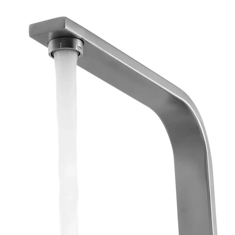 Monocomando alta para mesada de cocina diseño minimalista NEGRO MATE