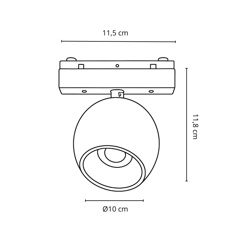 ARTEFACTO DECORATIVO LED CIRCULAR PARA RIEL MAGNETICO Colgante LED Circular para Riel Magnético G2 6W Negro