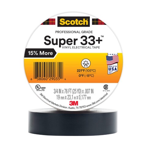 CINTA AISLADORA DE VINILO SUPER 33+ 19MM x 20 M CINTA AISLADORA DE VINILO SUPER 33+ 19MM x 20 M