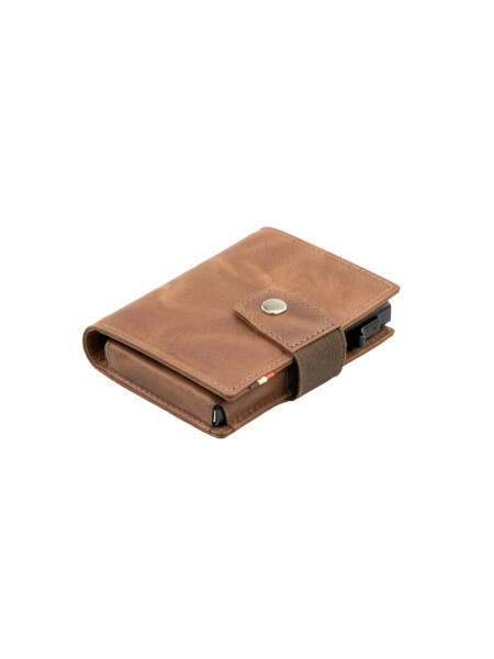 METAL WALLET BRUSHED BROWN