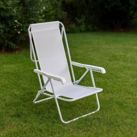 SILLA REPOSERA RECLINABLE 4 POSICIONES MOR ACERO Blanco