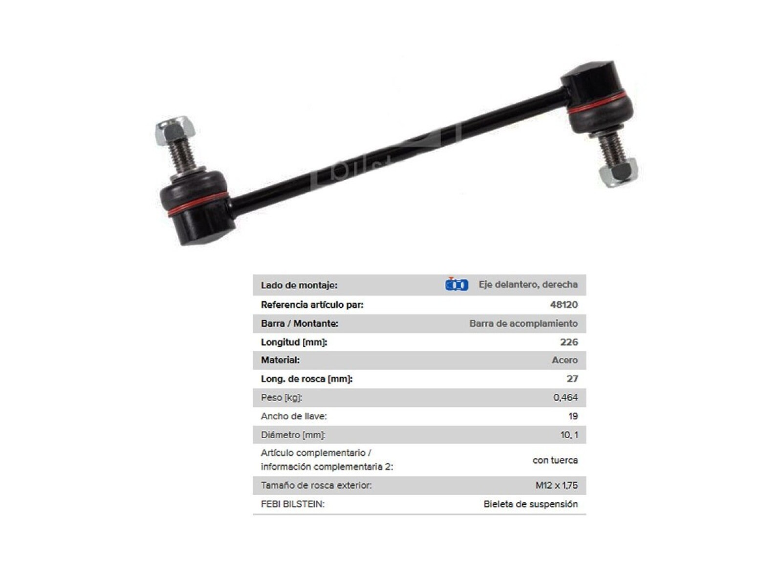 Bieleta Ford Ranger 4X2/Ranger 4X4, Mazda Bt50 12-25 Der 