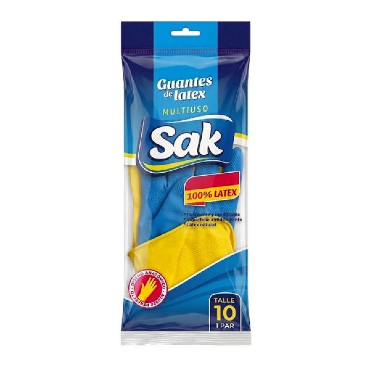 GUANTES DE LATEX SAK MULTIUSO TALLE XL 