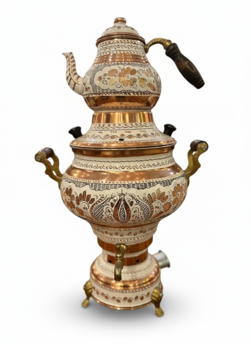 Samovar labrado negro - Blanco 